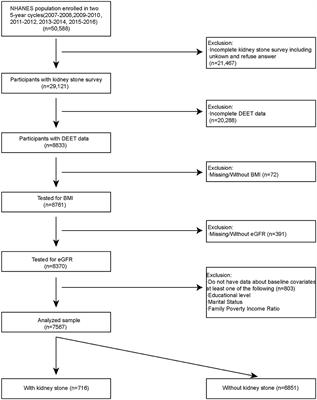 Association between N, N-diethyl-m-toluamide exposure and the odds of kidney stones in US adults: a population-based study